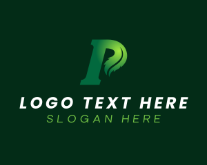 Vegetarian - Eco Leaf Letter P logo design