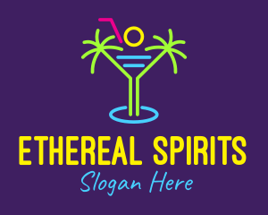 Spirits - Tropical Island Beach Cocktail logo design