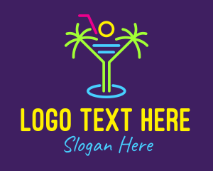Liquor - Tropical Island Beach Cocktail logo design