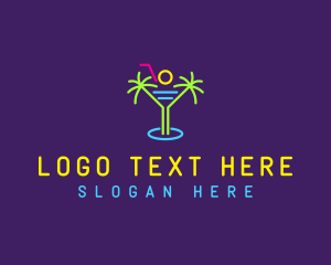 Glowing - Beach Cocktail Nightclub logo design