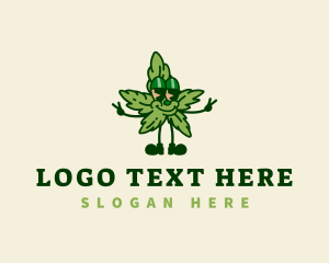 Cartoon - Organic Cannabis Peace logo design