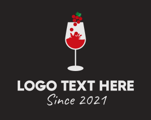 Alcoholic - Wine Glass Bar logo design