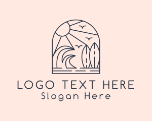 Tourism - Vacation Island Surfing logo design