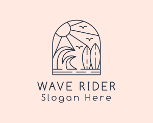 Surfing - Vacation Island Surfing logo design