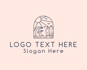 Vacation Island Surfing  logo design