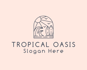 Vacation Island Surfing  logo design