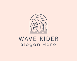 Vacation Island Surfing  logo design