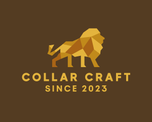 Golden Origami Lion logo design