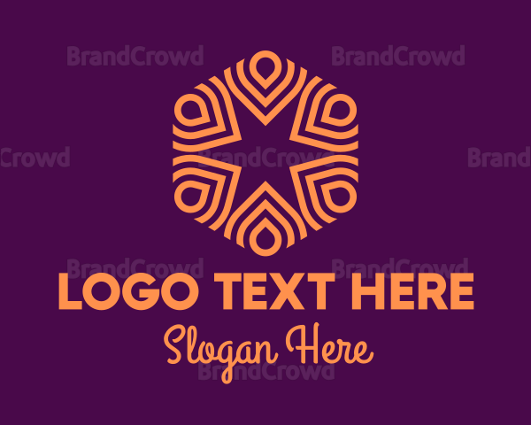 Orange Intricate Hexagon Pattern Logo