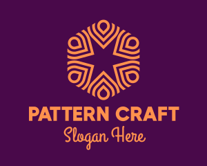 Orange Intricate Hexagon Pattern logo design