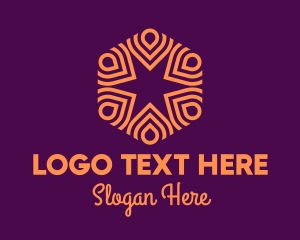 Lantern - Orange Intricate Hexagon Pattern logo design