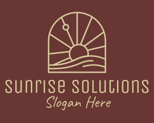 Brown Sunset Massage logo design