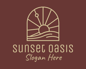 Brown Sunset Massage logo design