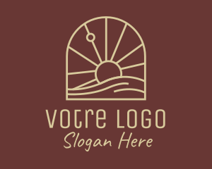 Vacation - Brown Sunset Massage logo design