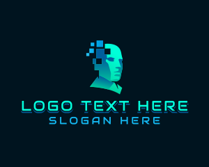 Artificial Intelligence - Digital Technology Android logo design