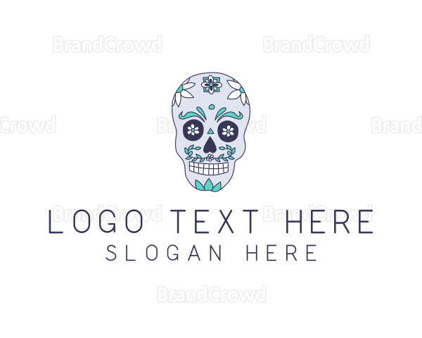Flower Festive Skull Logo