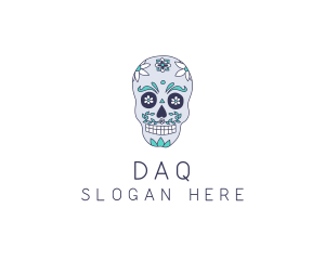 Flower Festive Skull  Logo