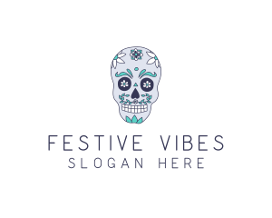 Festival - Flower Festive Skull logo design