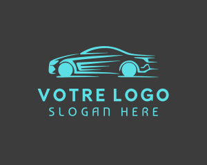 Blue Sports Car Logo