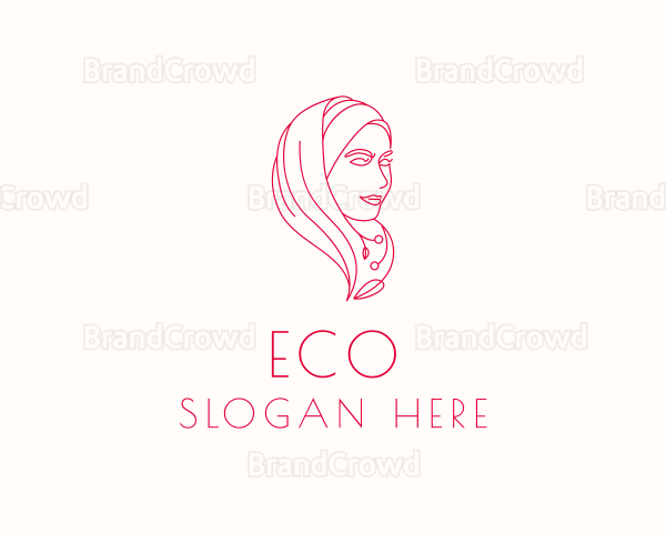Muslim Hijab Beauty Woman Logo