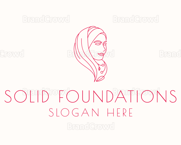 Muslim Hijab Beauty Woman Logo