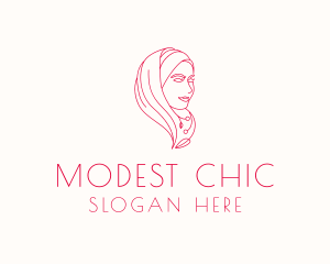 Muslim Hijab Beauty Woman logo design