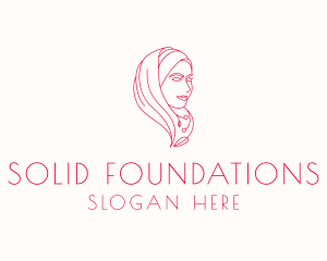 Niqab - Muslim Hijab Beauty Woman logo design