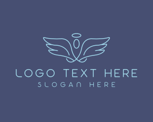 Spiritual - Halo Angel Wings logo design