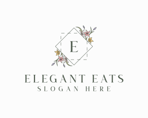 Floral Elegant Wedding logo design