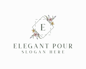 Floral Elegant Wedding logo design