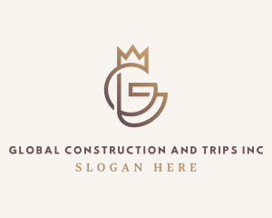 Deluxe - Gradient Crown Letter G logo design