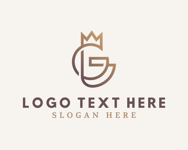 High End - Gradient Crown Letter G logo design