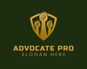 Advocate - Golden Unity Fist logo design