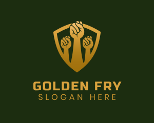 Golden Unity Fist logo design