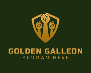 Golden Unity Fist logo design