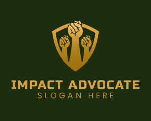 Advocate - Golden Unity Fist logo design