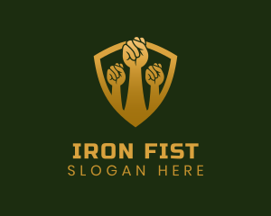Golden Unity Fist logo design
