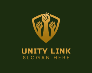 Golden Unity Fist logo design