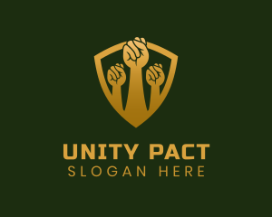 Golden Unity Fist logo design