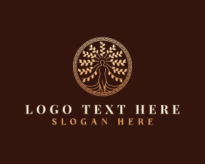 Spiritual - Decorative Woman Tree logo design