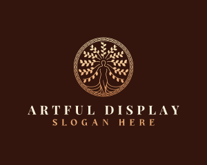 Decorative Woman Tree logo design