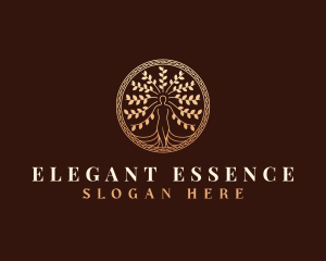 Woman - Decorative Woman Tree logo design