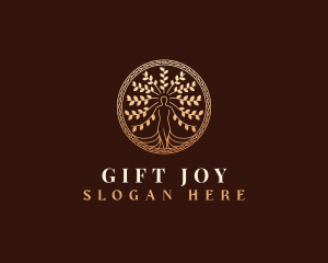 Decorative Woman Tree logo design