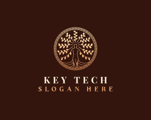 Decorative Woman Tree logo design