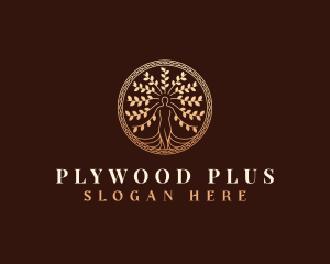 Decorative Woman Tree logo design