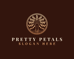 Decorative Woman Tree logo design