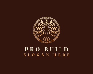 Decorative Woman Tree logo design