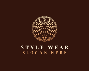 Decorative Woman Tree logo design