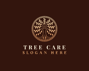 Decorative Woman Tree logo design