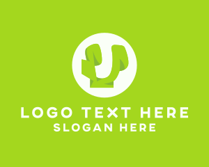 Plant - Modern Natural Letter U logo design